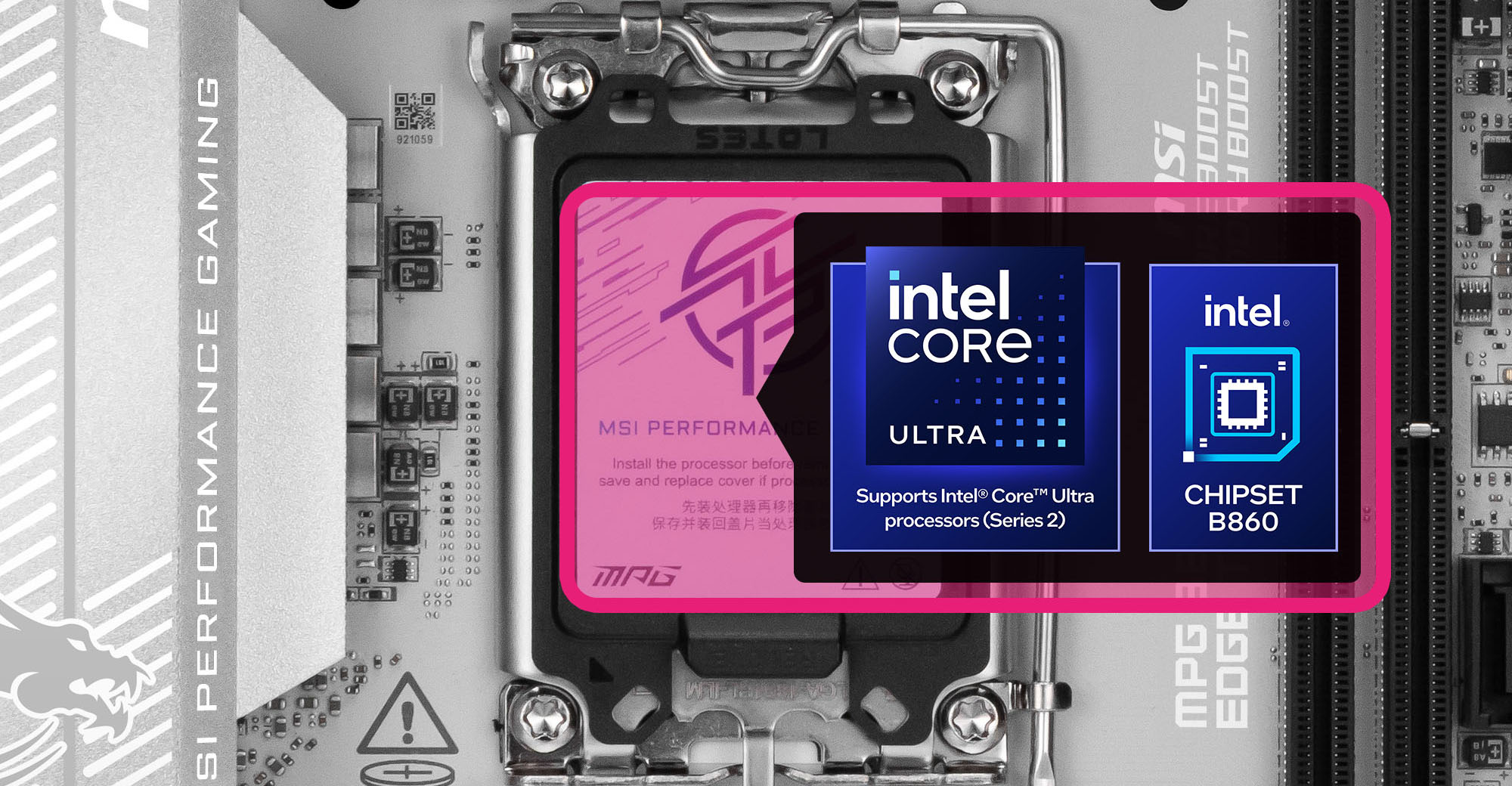 MSI MPG B860I EDGE TI WIFI White Motherboard, Mini-ITX - Supports